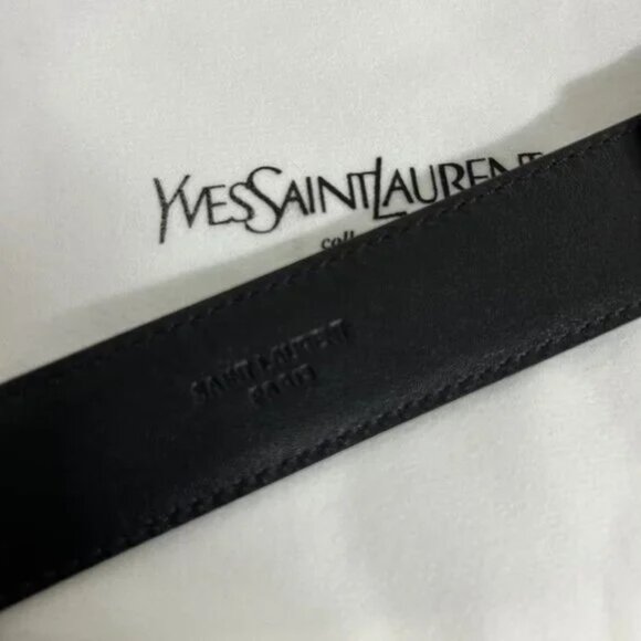 Saint Laurent YSL Black Leather Belt main image 6